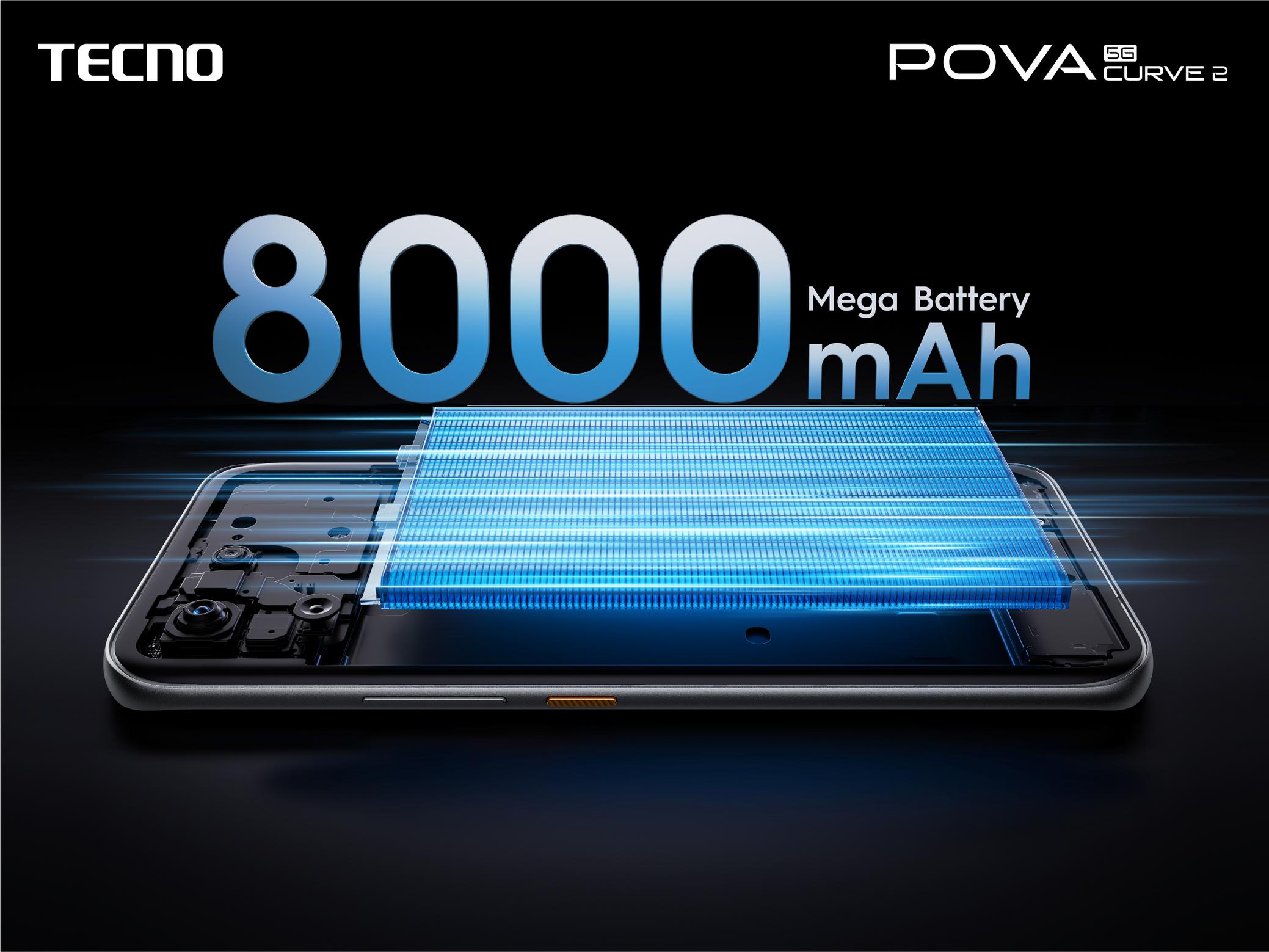 TECNO POVA Curve 2 5G akıllı telefon arka ve ön yüz