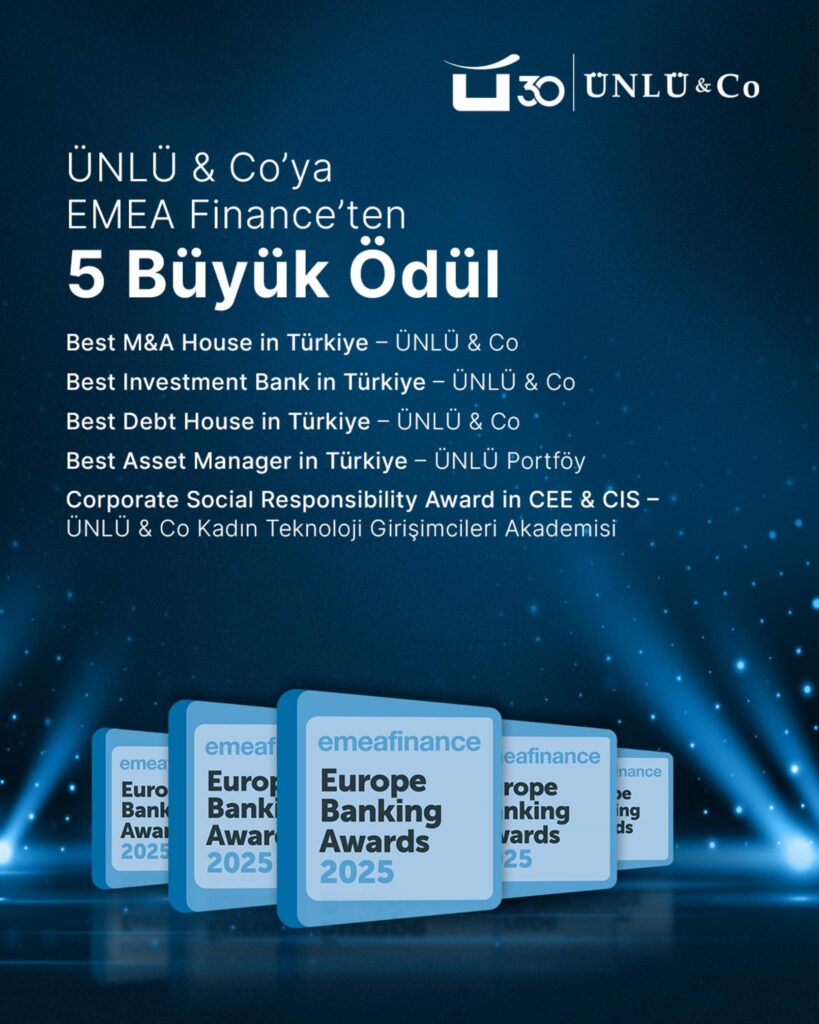 ÜNLÜ & Co, EMEA Finance 2025’te 5 Ödül Kazandı