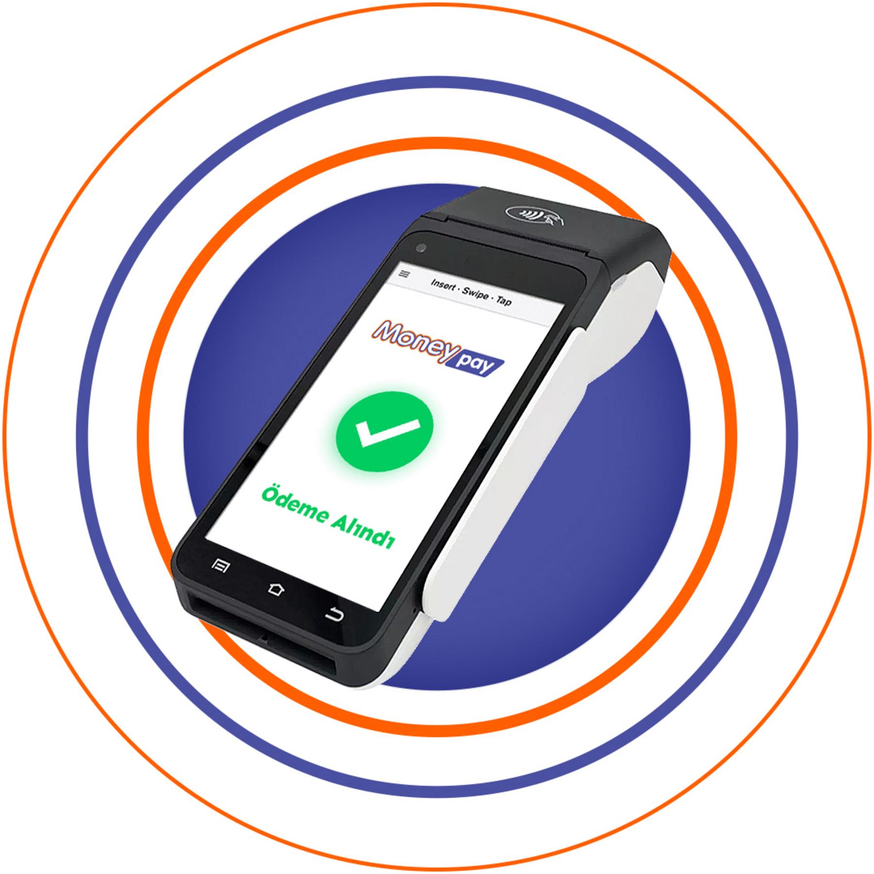 MoneyPay Android POS cihazı tanıtım görseli