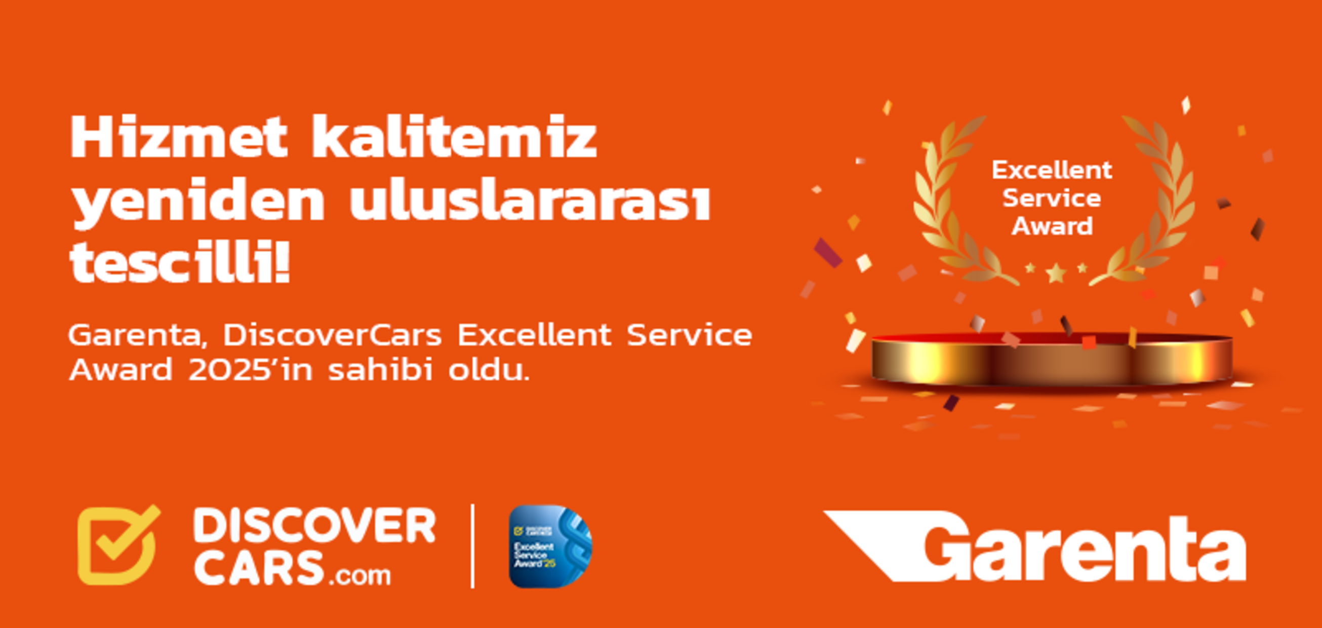 Garenta, DiscoverCars’tan Excellent Service Award 2025
