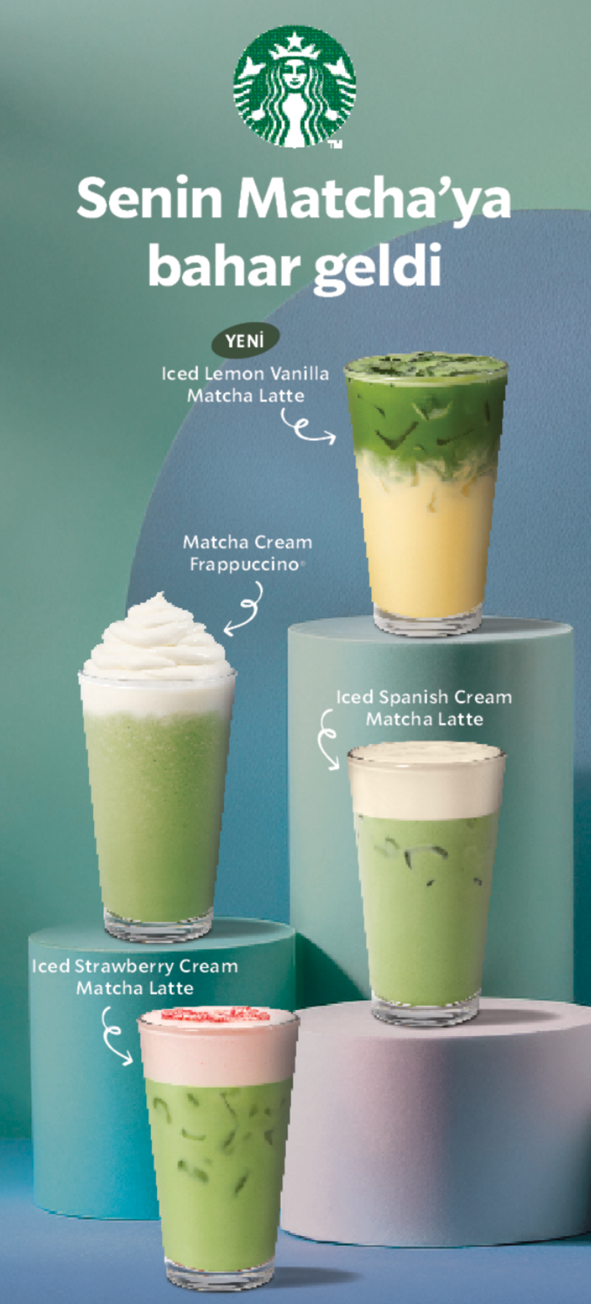 Starbucks matcha ilkbahar menüsü görseli