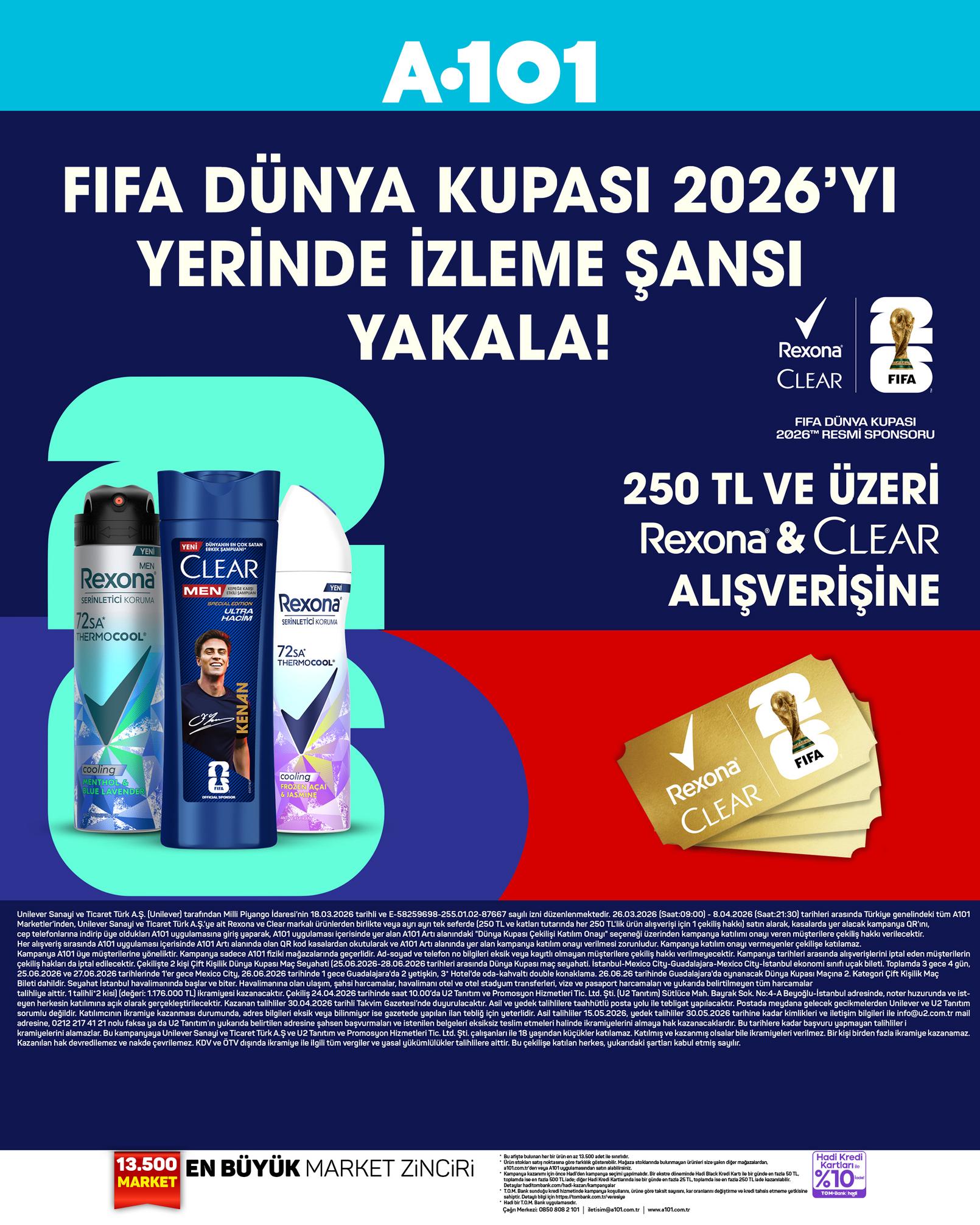 A101, Rexona ve Clear iş birliğiyle FIFA 2026 kampanya görseli 2