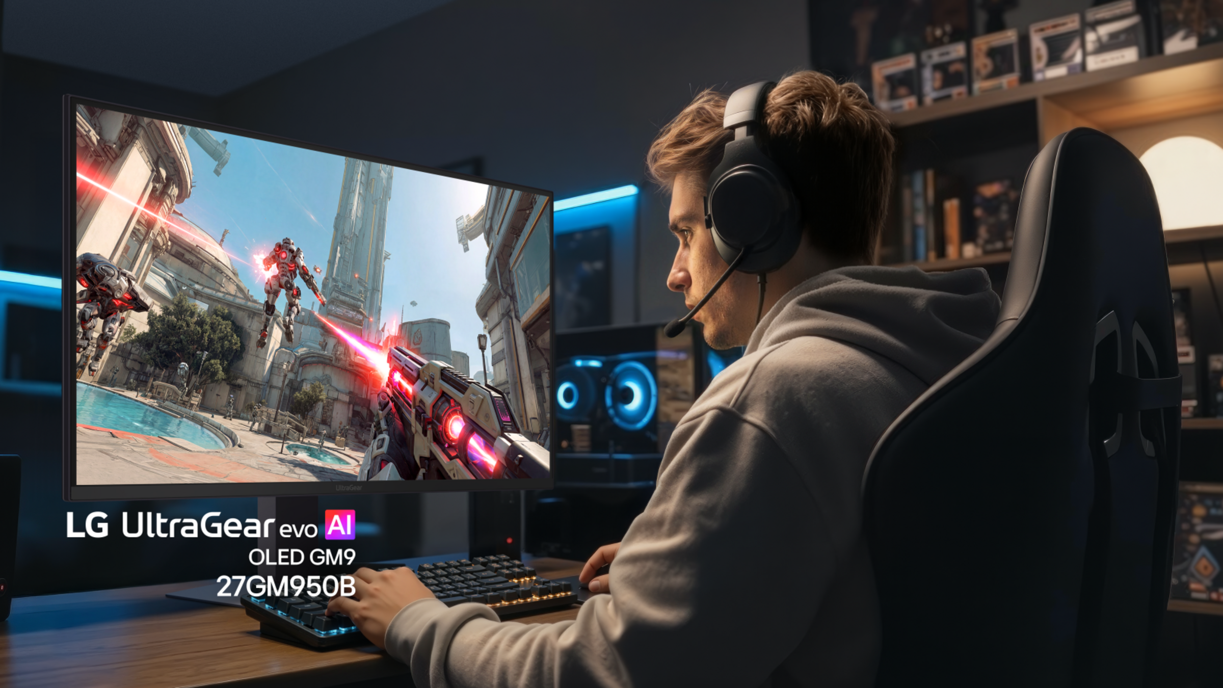 LG'nin 5K UltraGear Hyper Mini LED oyun monitörü tasarım detayları
