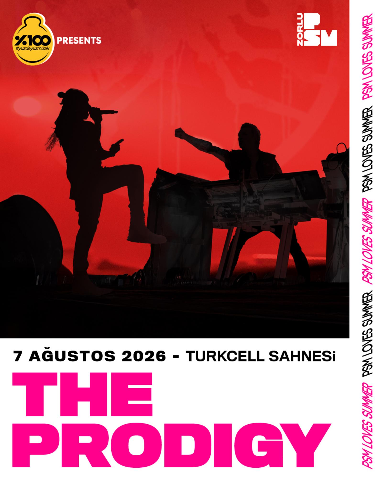 The Prodigy Zorlu PSM konseri – 7 Ağustos 2026 afişi