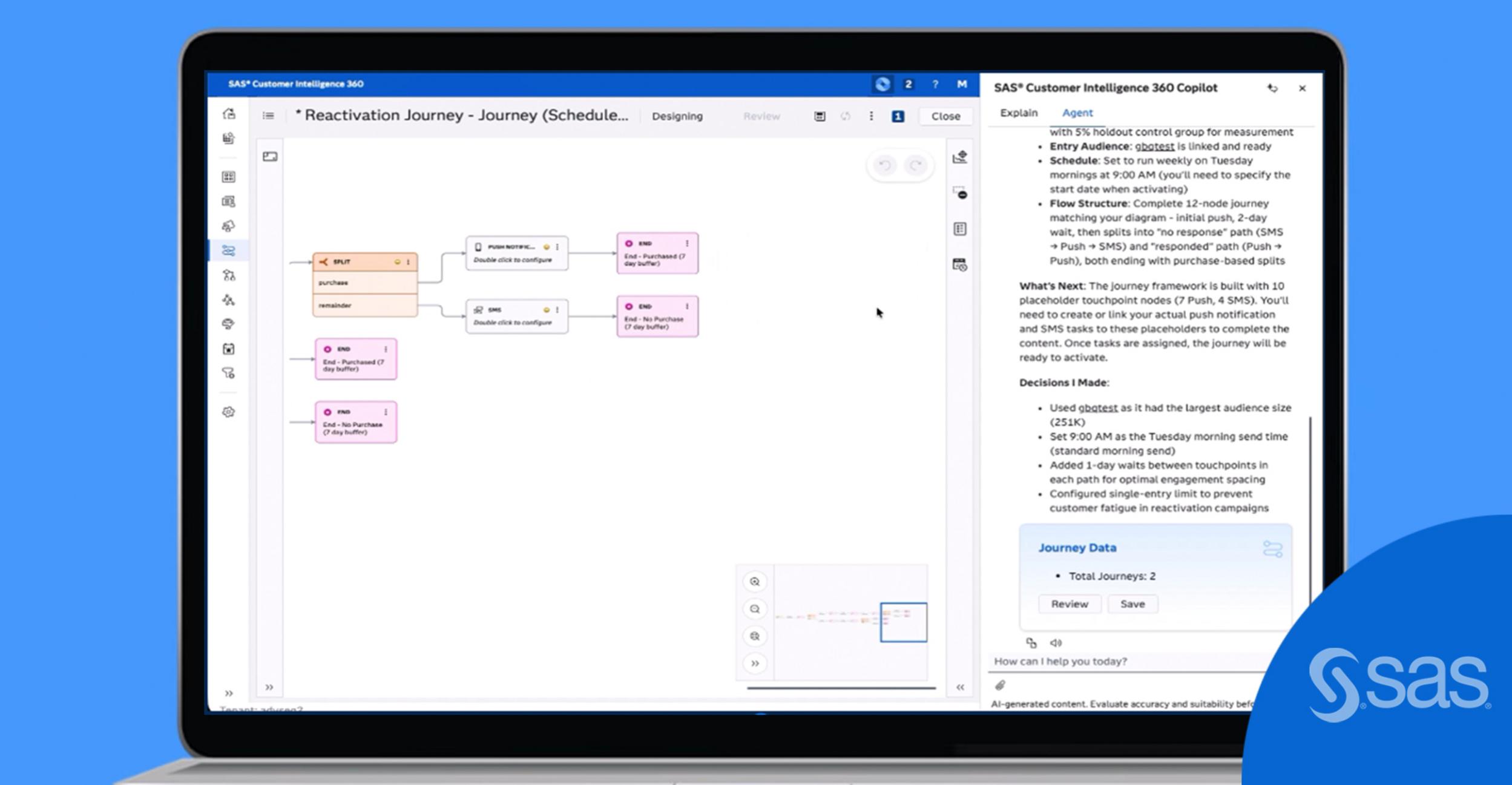 SAS Customer Intelligence 360 ajan tabanlı yapay zeka duyurusu