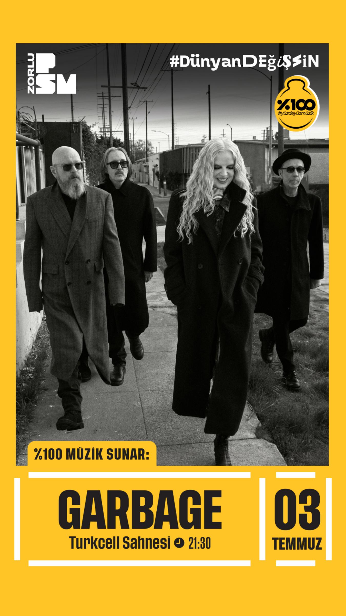 Garbage Zorlu PSM konser duyuru görseli 2