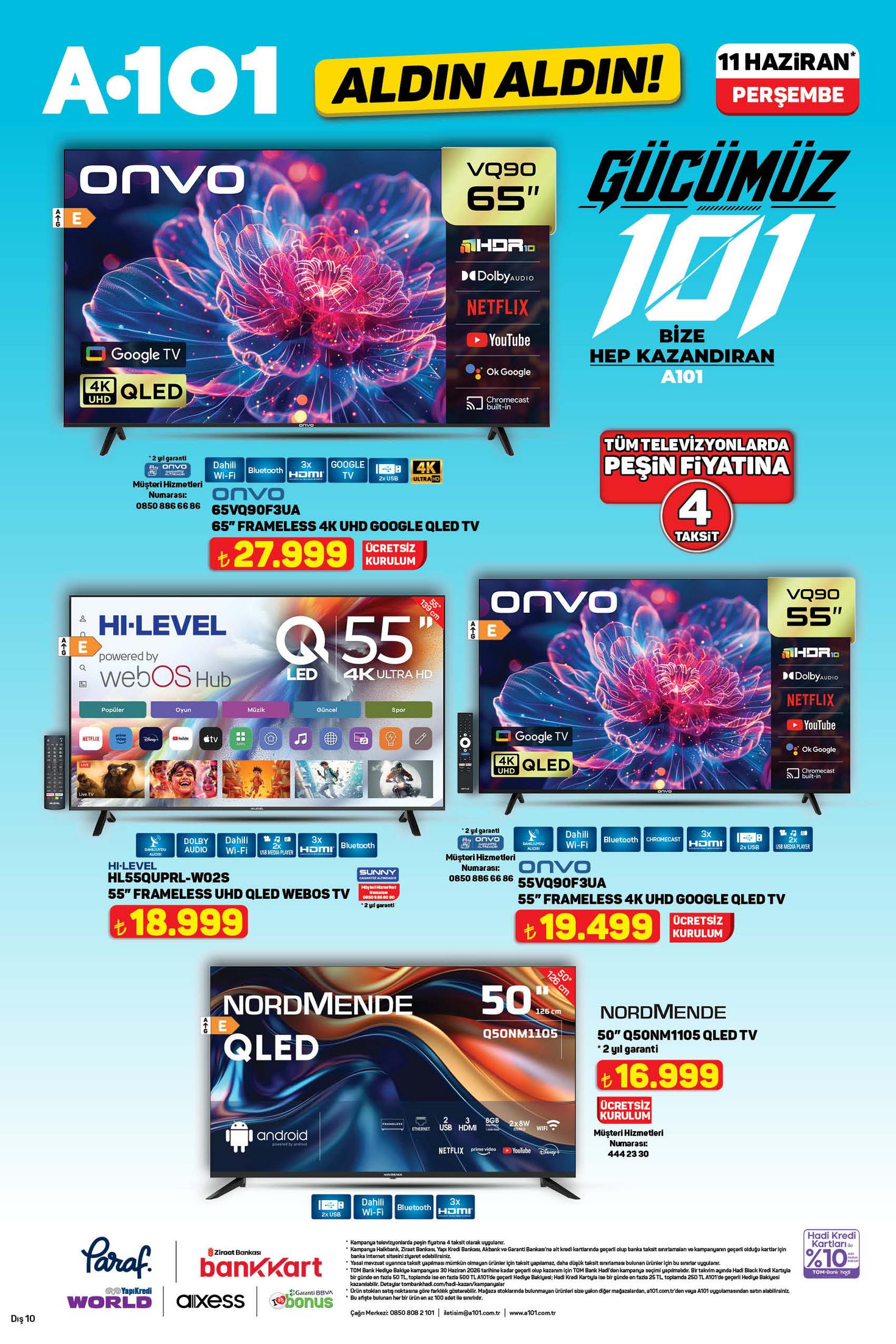 A101 11 Haziran 2026 teknolojik ürünler broşür 2