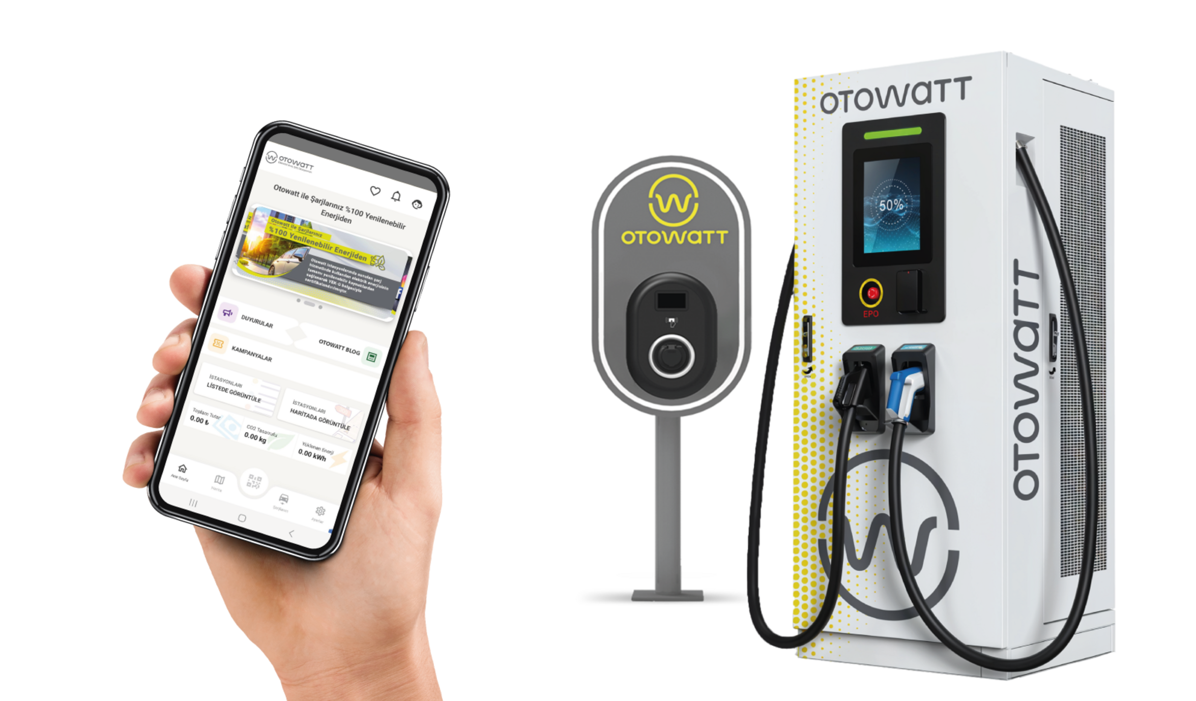 Otowatt Şarj mobil uygulaması ekran görüntüsü