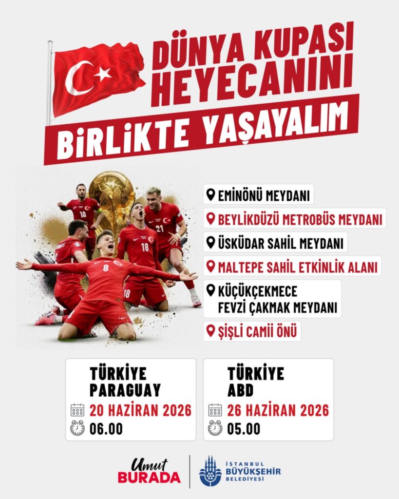 İBB, Milli Maçı 6 Meydanda Dev Ekranla Yayınlayacak
