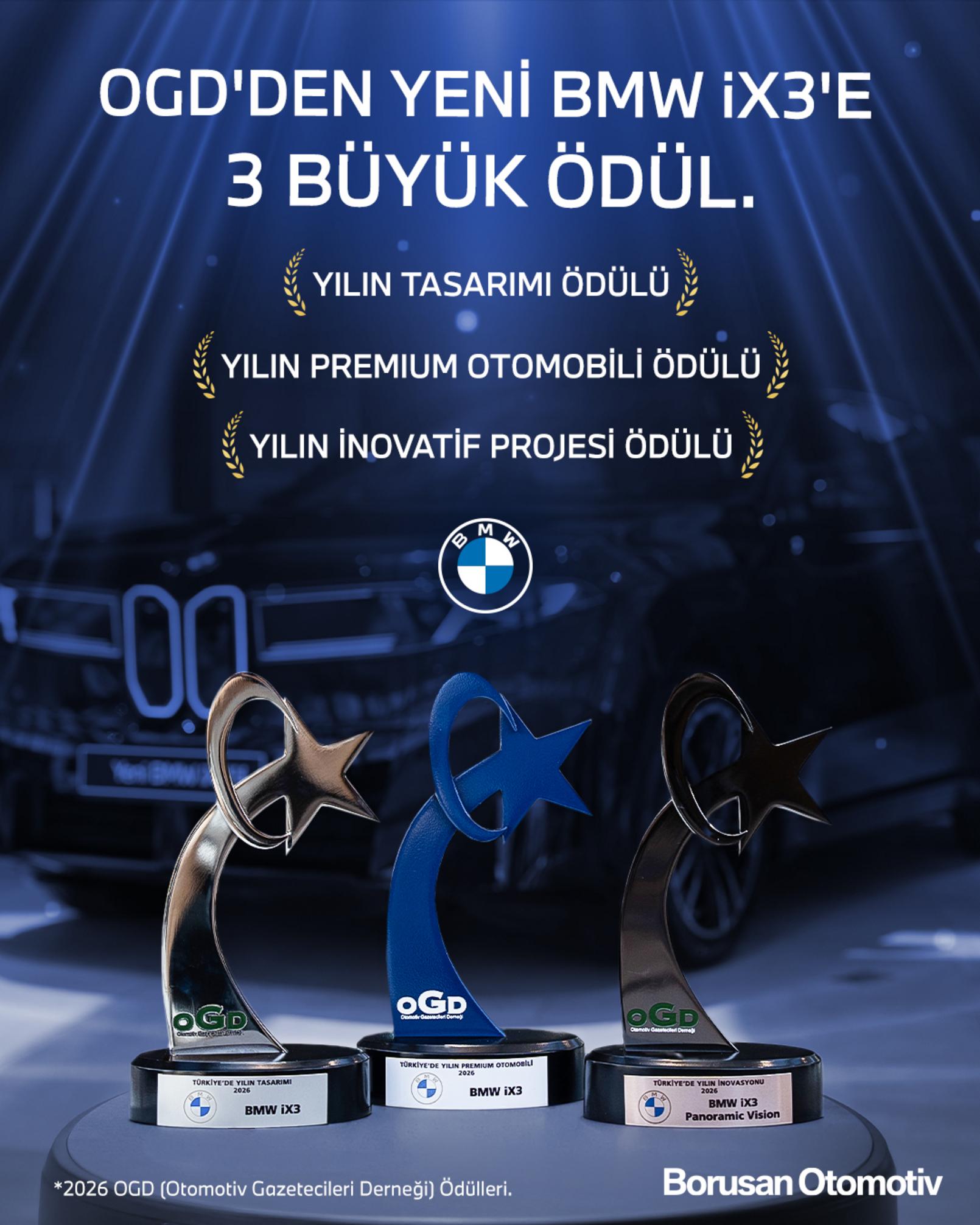Yeni BMW iX3, OGD Türkiye’de Yılın Otomobili’nde 3 ödül kazandı