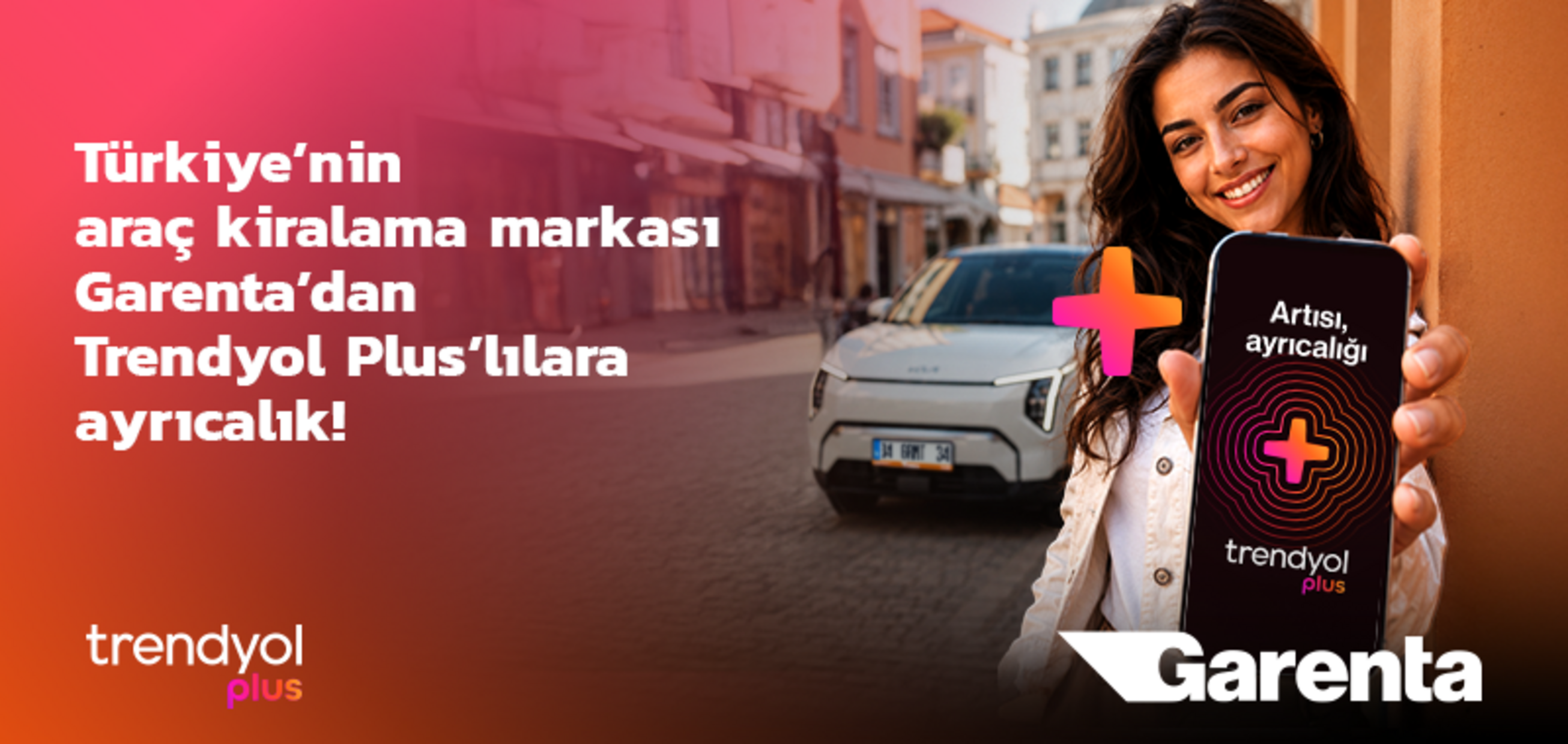 Garenta ve Trendyol Plus iş birliği görseli