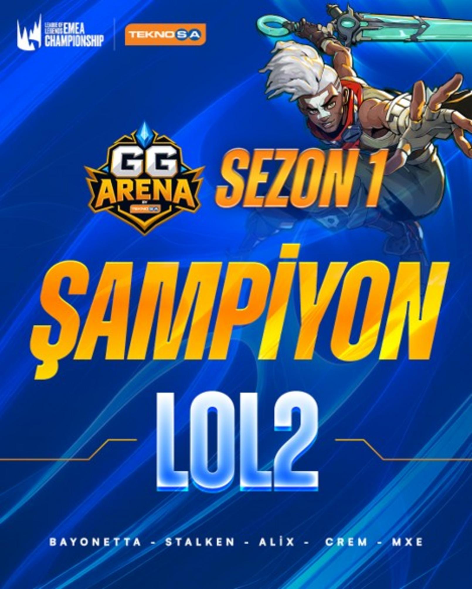 GG Arena by Teknosa LoL Turnuvası şampiyonu LOL2