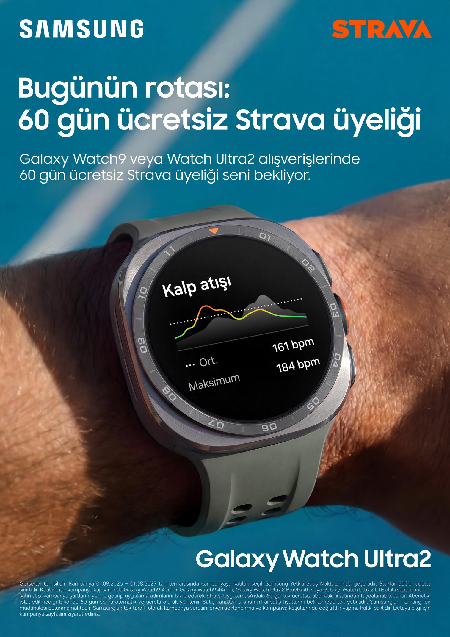 Galaxy Watch ve Strava iş birliği kampanya görseli