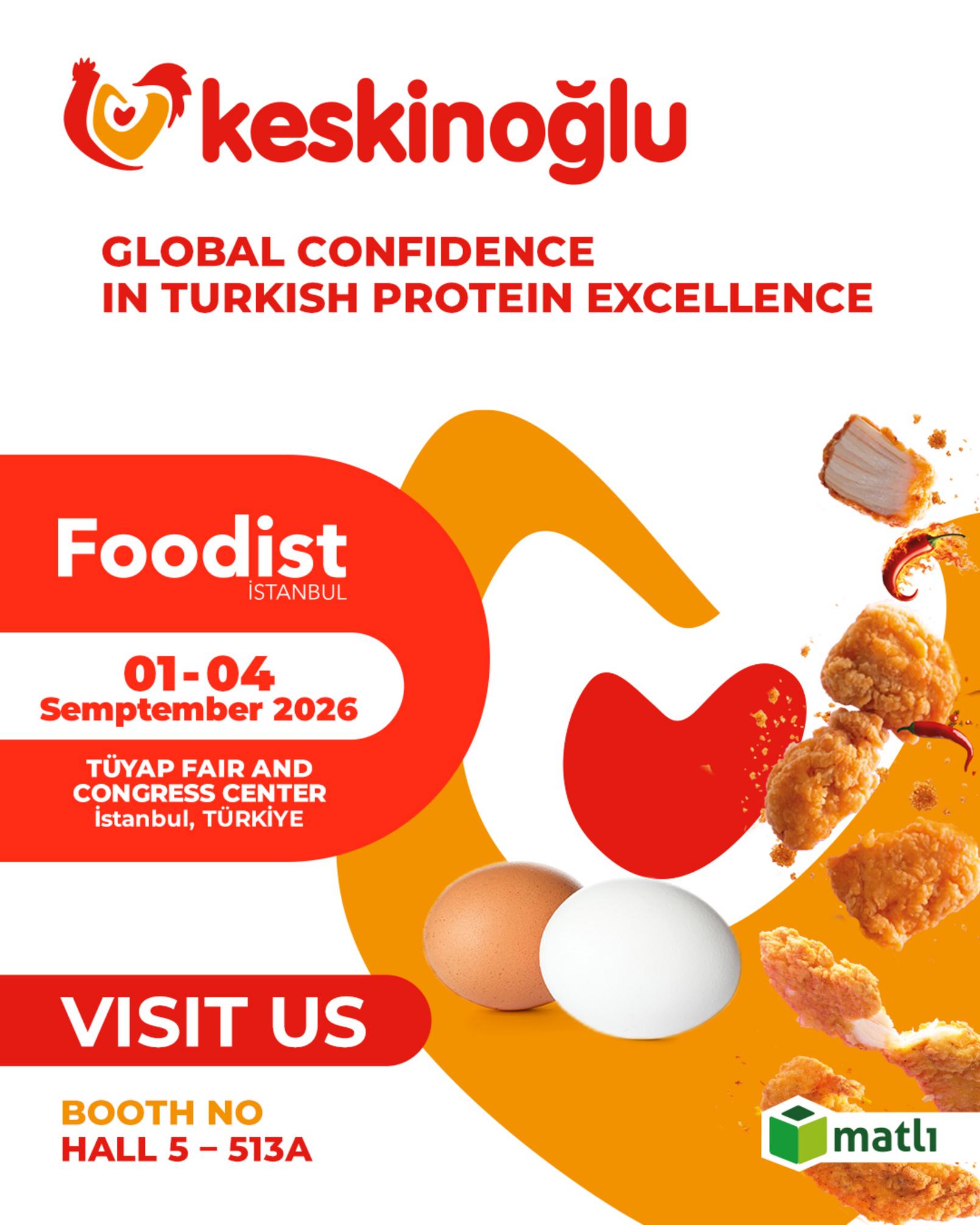 Keskinoğlu Foodist 2026 fuar standı görseli