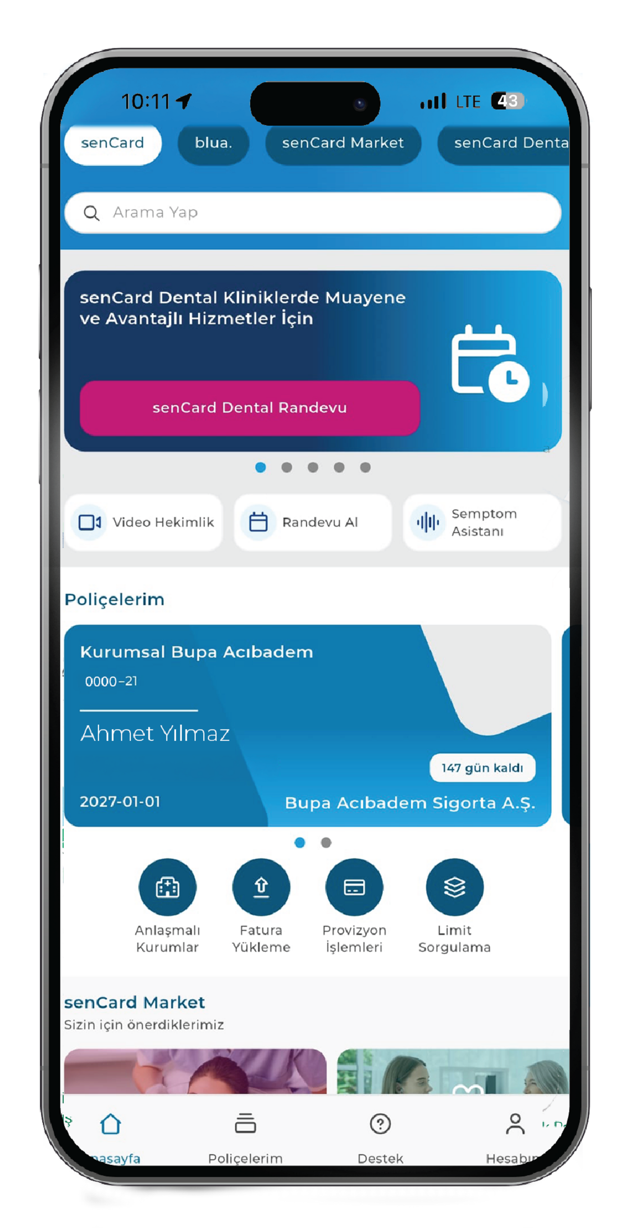 senCard Mobil uygulaması tanıtım görseli