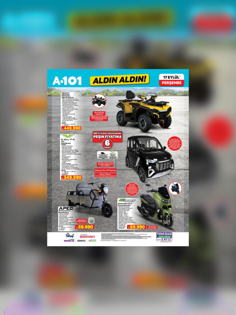 A101 forklift, elektrikli araç ve ATV’yi satışa sunuyor