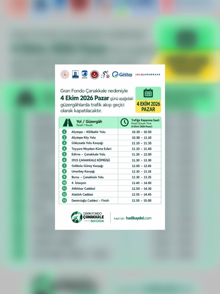 ŠKODA Çanakkale Gran Fondo 4 Ekim Pazar Başlıyor