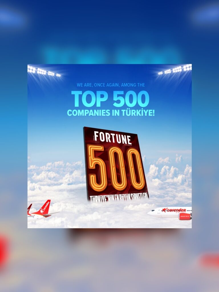 Corendon Airlines, Fortune 500 Türkiye’de 146. sırada