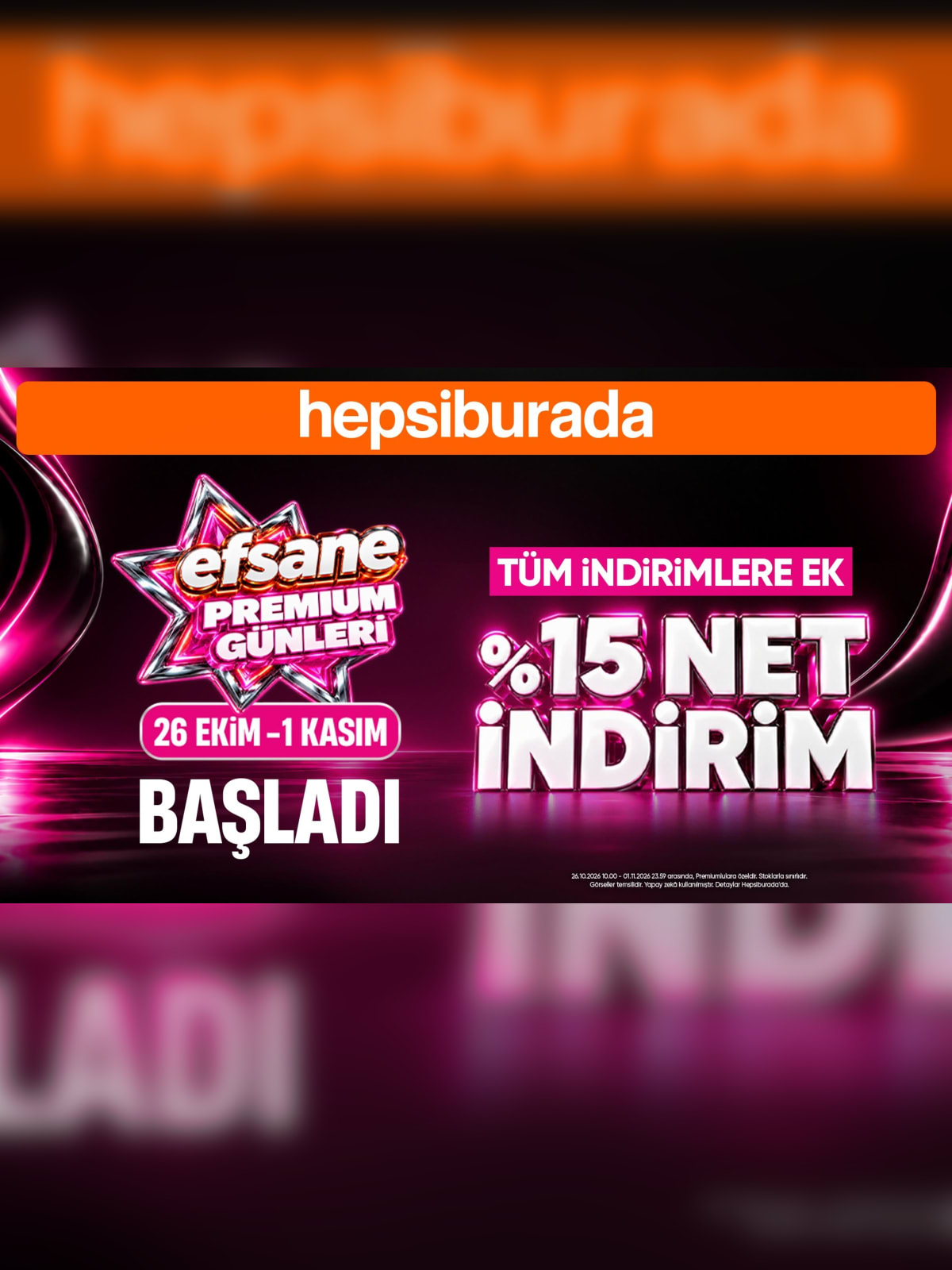 Hepsiburada Efsane Kasım kampanya görseli 2