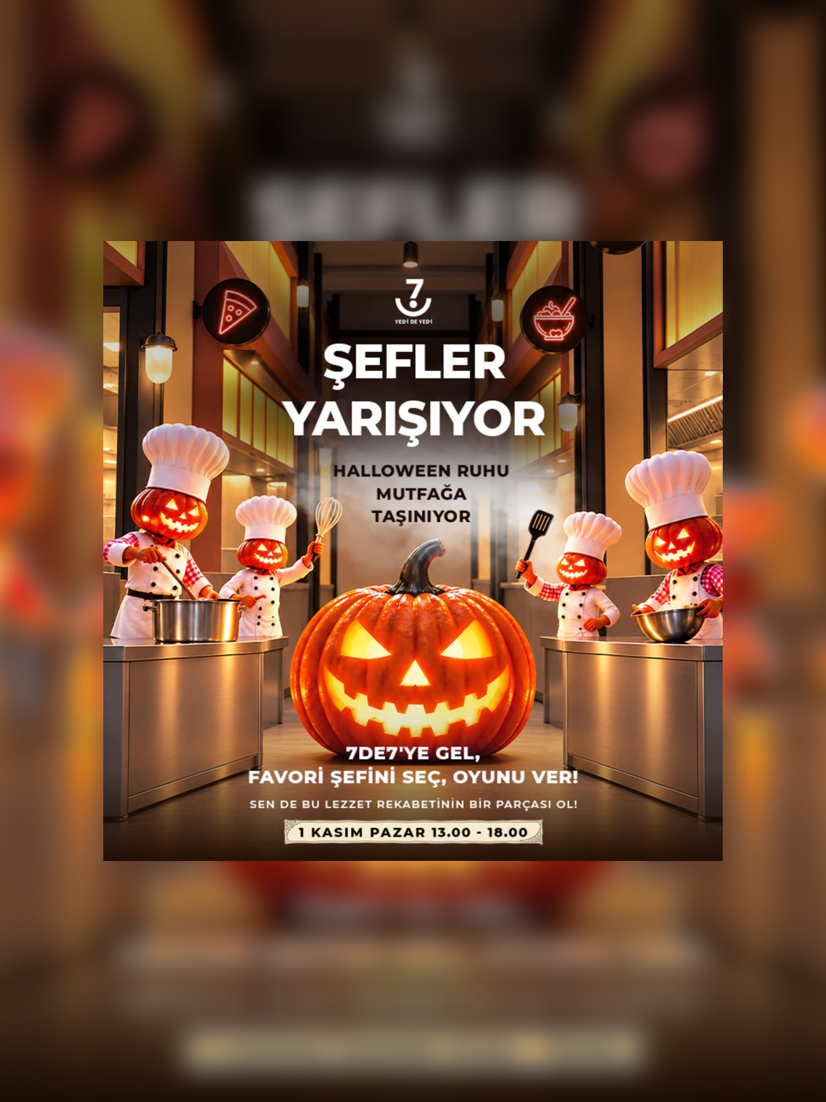 7DE7 kiosk şefleri Halloween temalı yaratıcı tabaklar
