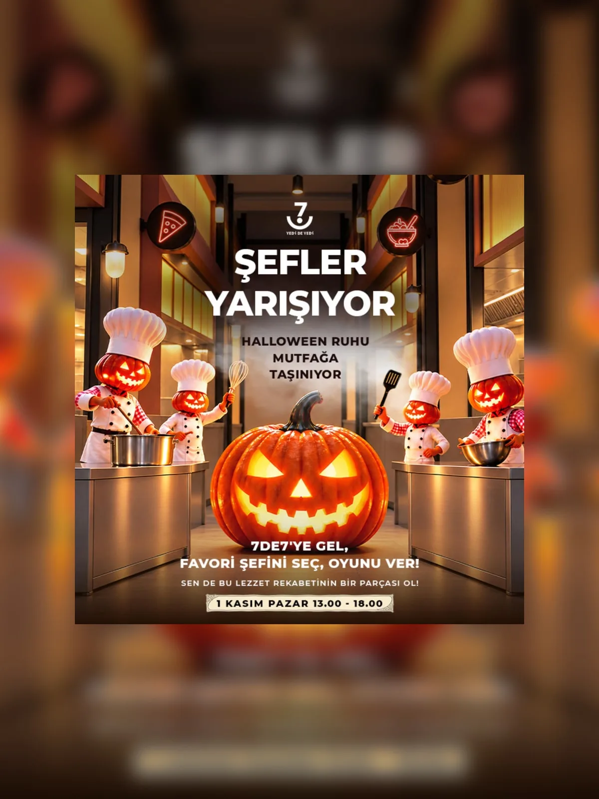 7DE7 kiosk şefleri Halloween temalı yaratıcı tabaklar
